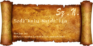 Székely Natália névjegykártya