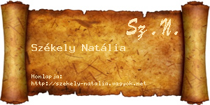 Székely Natália névjegykártya