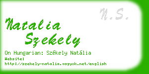 natalia szekely business card