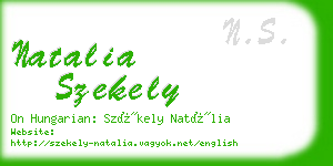 natalia szekely business card